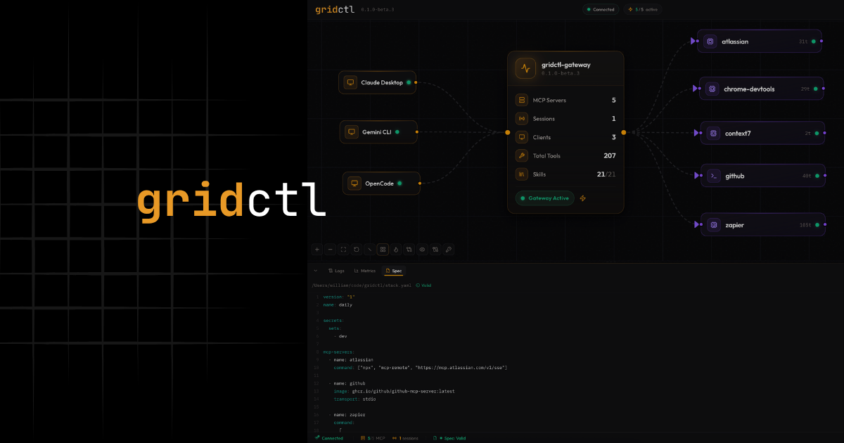 Your MCP Stack is a JSON Nightmare. Gridctl Fixes It.
